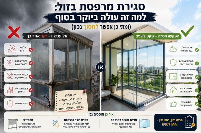 סגירת מרפסת בזול הסיכונים, הדגלים האדומים והדרך לחסוך נכון