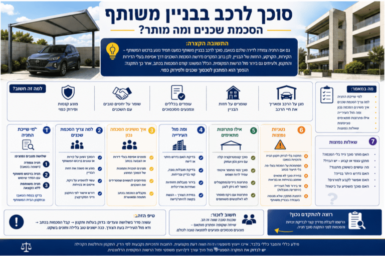 סוכך לרכב בבניין משותף