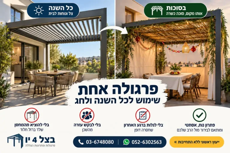 פרגולה כשרה לסוכה מה באמת צריך לבדוק לפני שמזמינים